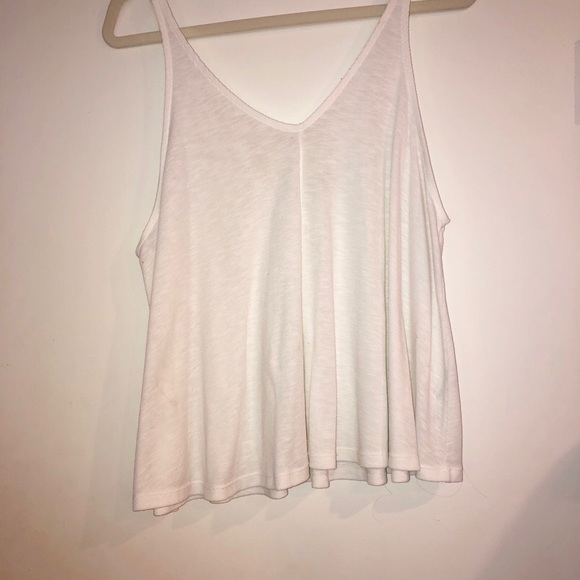 FREE PEOPLE "Dani V-Neck" white tank, Small - Picture 3 of 4